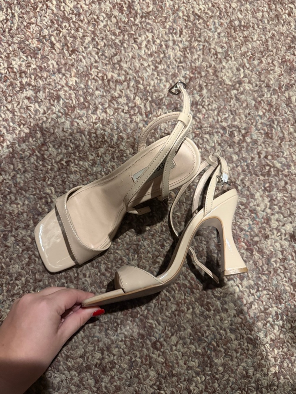 Steve Madden Beige Strappy High Heel Sandals